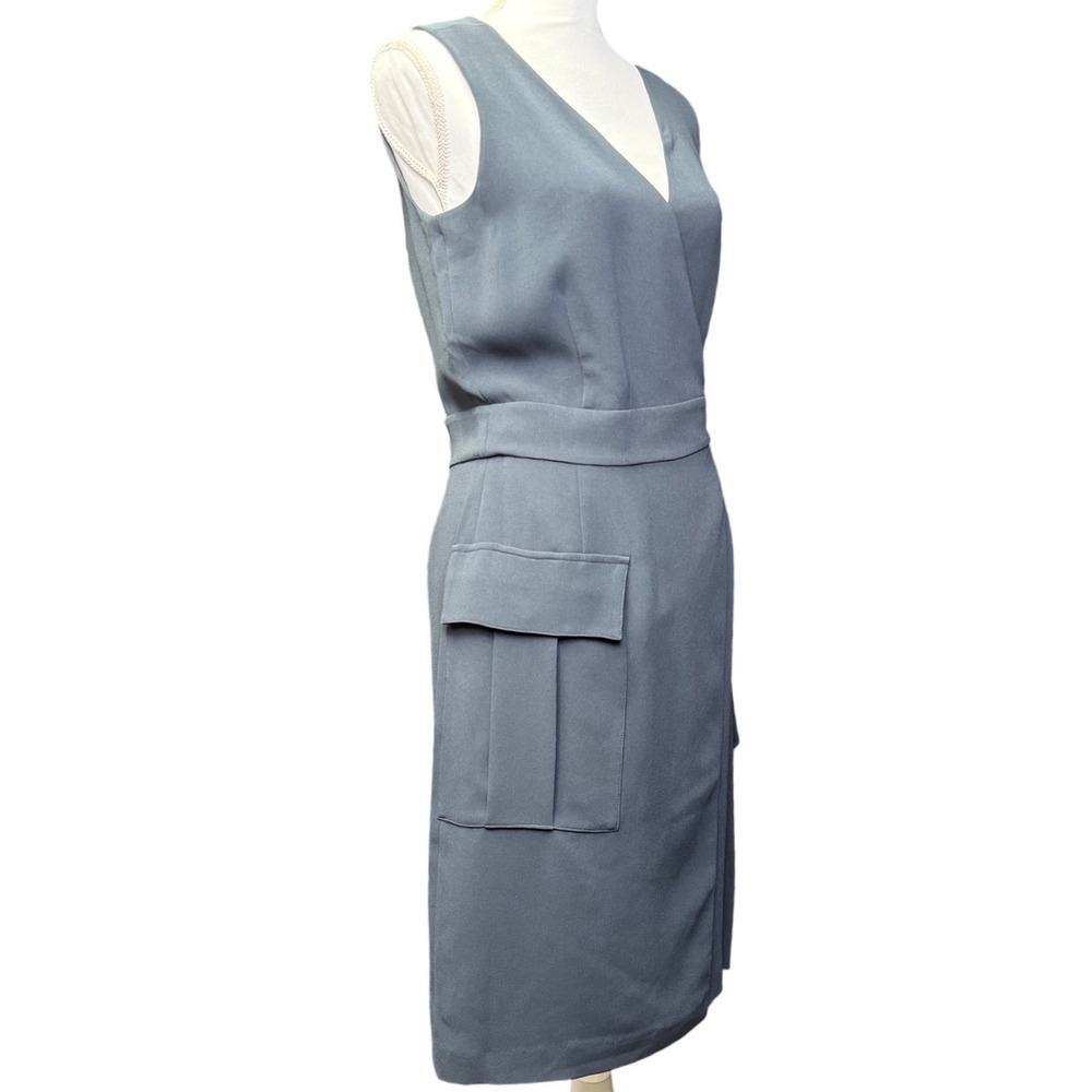 Polo Ralph Lauren Wrap Dress Slate Blue Gray Sleeveless‎ Belted 6 NWT - Picture 2 of 9